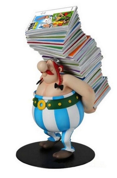 Plastoy: Asterix "Obelix trägt Bücherstapel" Statue (Q1/2024)