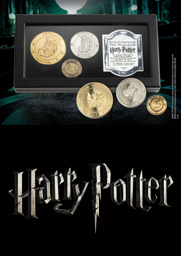 Harry Potter Replik Gringotts Bank Münzen Set 