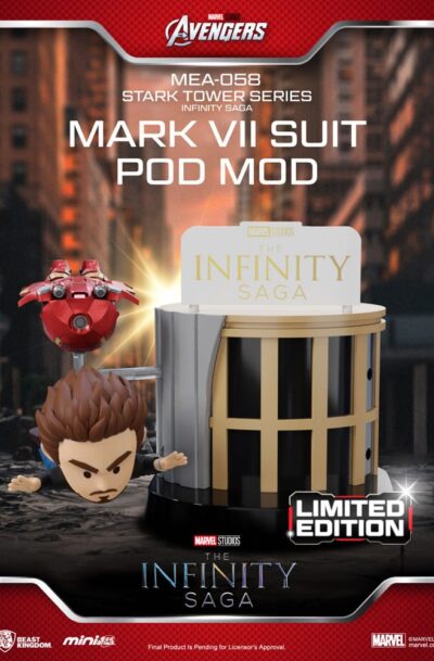 Beast Kingdom Toys: Marvel Mini Egg Attack Figuren The Infinity Saga Stark Tower series Tony Stark & Mark VII suit pod mod 12 cm