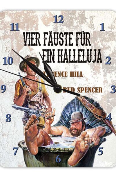 Blechwaren Fabrik Braunschweig: Bud Spencer & Terence Hill Wanduhr Vier Fäuste für ein Halleluja