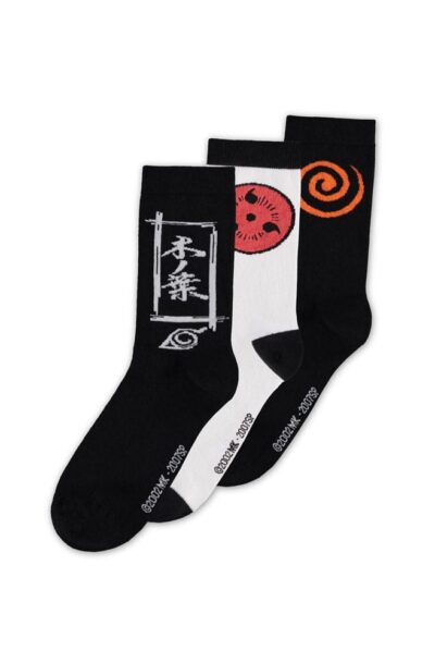 Difuzed: Naruto Shippuden Socken 3er-Pack Sasuke Symbol 43-46