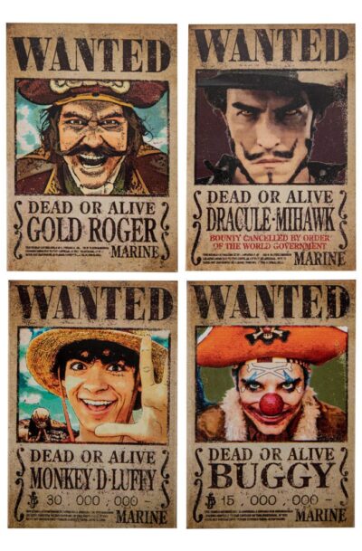 Cinereplicas: One Piece Magnet 4er-Pack Wanted