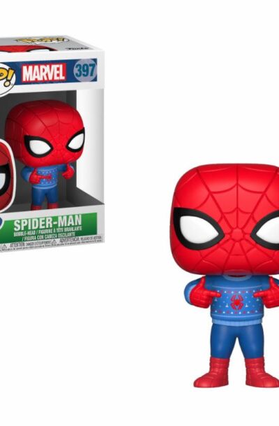 Funko: Marvel Comics POP! Marvel Holiday Vinyl Wackelkopf-Figur Spider-Man (Ugly Sweater) 9 cm