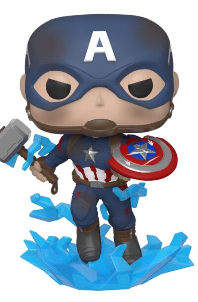 Avengers: Endgame POP! Movies Vinyl Figur Captain America w/Broken Shield & Mjölnir 9 cm