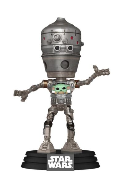 Star Wars: The Mandalorian POP! Deluxe Vinyl Bobblehead Figur IG-12 with Grogu 17 cm