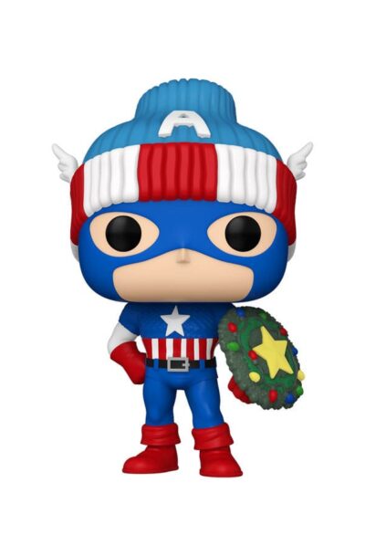 Funko: Marvel POP! Vinyl Figur Holiday Capt. America 9 cm