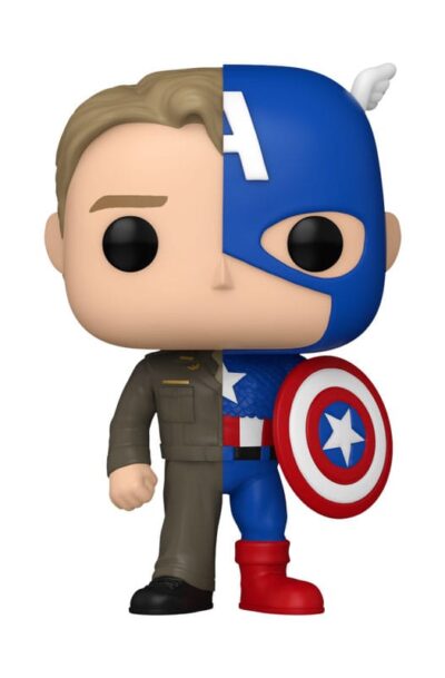 Funko: Marvel POP! Vinyl Figur Split- Captain A/Steve R 9 cm