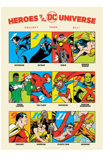 FaNaTtik: DC Comis Kunstdruck 90th Anniversary Heroes Limited Edition 42 x 30 cm