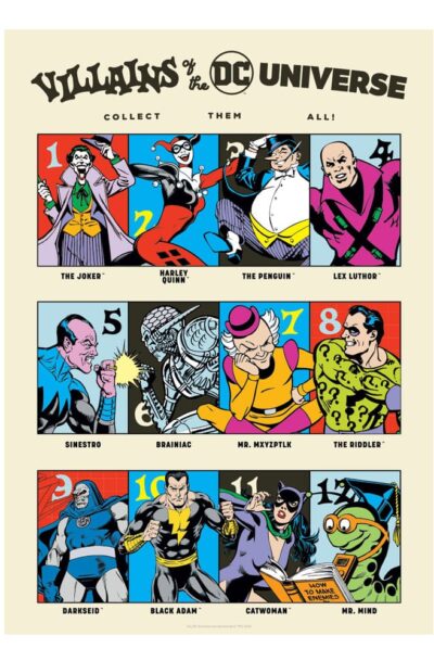 FaNaTtik: DC Comis Kunstdruck 90th Anniversary Villains Limited Edition 42 x 30 cm