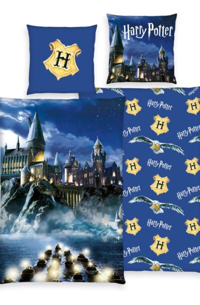 Herding: Harry Potter Bettwäsche Blau 135 x 200 cm / 80 x 80 cm