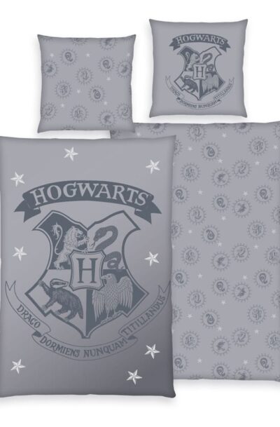 Herding: Harry Potter Bettwäsche Grau 135 x 200 cm / 80 x 80 cm