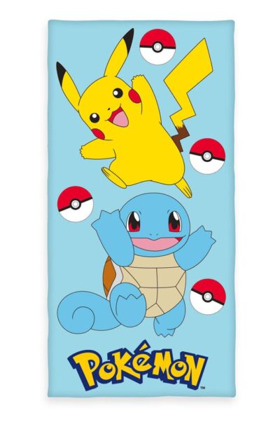 Herding: Pokemon Velours-Handtuch Pikachu & Schiggy 75 x 150 cm