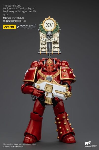 Joy Toy (CN): Warhammer The Horus Heresy Actionfigur 1/18 Thousand Sons Legion MK IV Tactical Squad Legionary with Legion Vexilla 12 cm