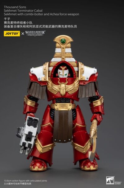 Joy Toy (CN): Warhammer The Horus Heresy Actionfigur 1/18 Thousand Sons Sekhmet Terminator Cabal Sekhmet with Combi-Bolter and Achea Force Weapon 14 cm