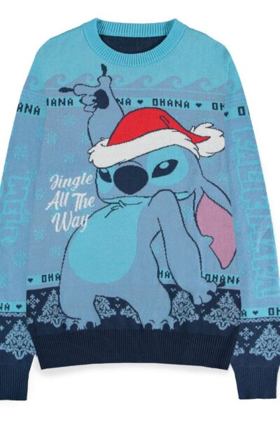 Difuzed: Lilo & Stitch Sweatshirt Christmas Jumper Stitch Blue  Grösse M