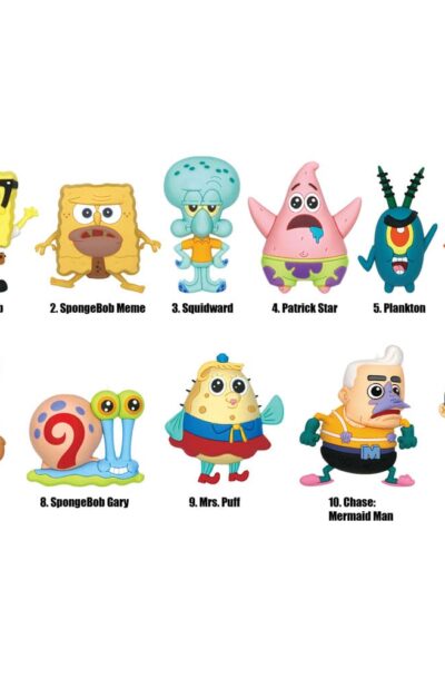 Monogram Int.: SpongeBob Schwammkopf 3D PVC-Taschenanhänger Classic Series 3 Display (24)