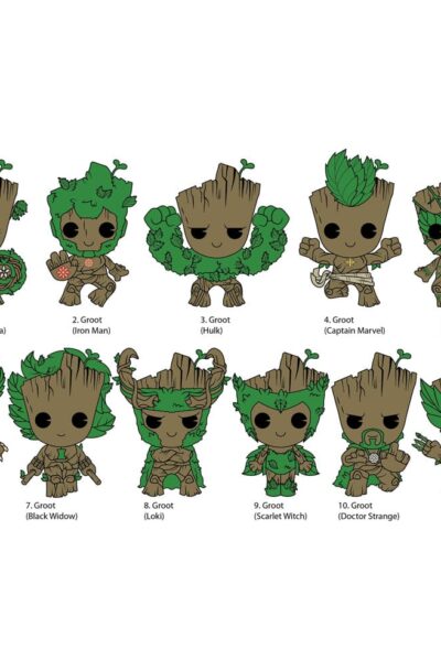 Monogram Int.: Guardians of the Galaxy 3D PVC-Taschenanhänger Groot Series 2 Display (24)