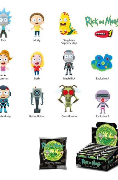 Monogram Int.: Rick and Morty 3D PVC-Taschenanhänger Series 1 Display (24)