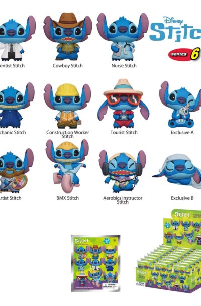 Monogram Int.: Lilo & Stitch PVC-Taschenanhänger Stitch Series 6 Display (24)