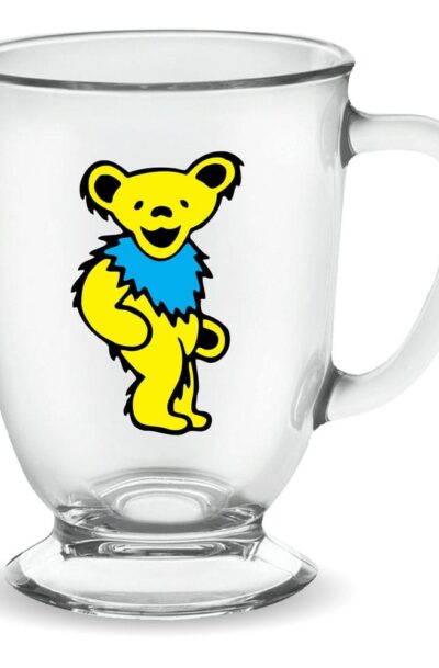 Grateful Dead: Yellow Dancing Bear 16oz Glass Cafe Mug