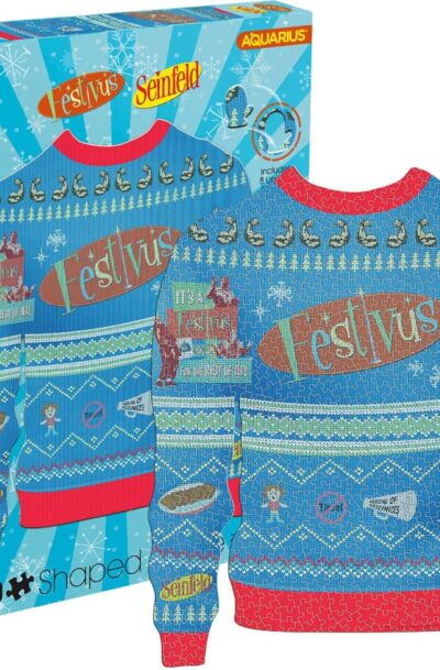 Seinfeld: Festivus Ugly Christmas Sweater Shaped 1000 Piece Jigsaw Puzzle
