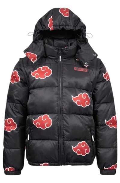Neptun: Naruto Puffer-Jacke Akatsuki Rot    Grösse XXXL