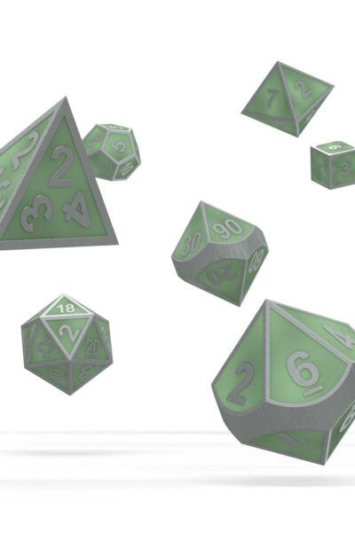 Oakie Doakie Dice: Oakie Doakie Dice Würfel RPG-Set Metal Glow in the Dark – Druid’s Blaze (7)