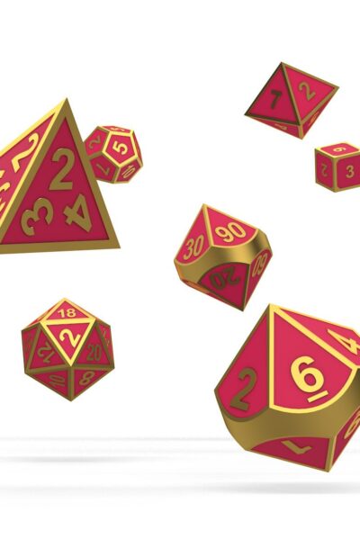 Oakie Doakie Dice: Oakie Doakie Dice Würfel RPG-Set Metal Glow in the Dark – Golden Princess (7)