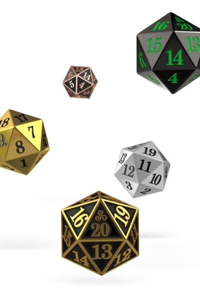 Oakie Doakie Dice: Oakie Doakie Dice W20 Spindown-Würfel Set Metal (5)