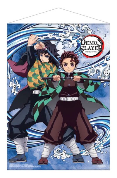 Demon Slayer: Kimetsu no Yaiba Wandrolle Tanjiro Kamado and Giyu Tomioka Water Breathing 50 x 70 cm
