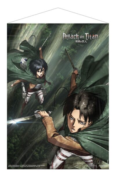 POPbuddies: Attack on Titan Wandrolle Mikasa and Levi 50 x 70 cm