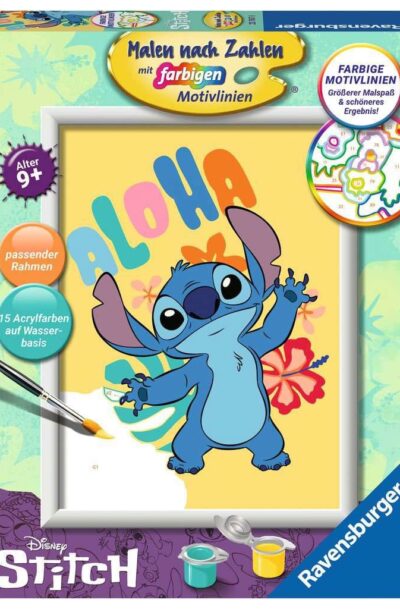 Ravensburger: Disney Malen nach Zahlen Malset Aloha Stitch 18 x 24 cm *Deutsche Version*