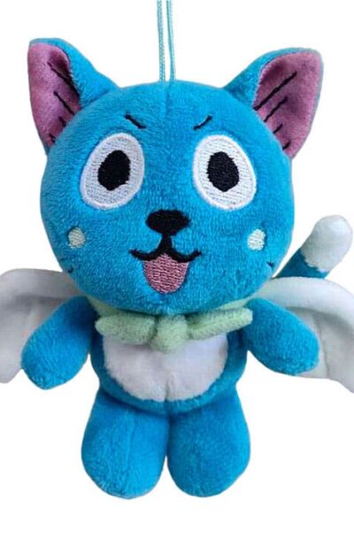 Sakami Merchandise: Fairy Tail Plüschfigur mit Schlüsselanhänger Happy 10 cm
