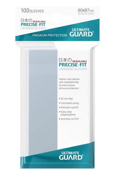 Ultimate Guard: Ultimate Guard Precise-Fit Sleeves wiederverschliessbar Japanische Grösse Transparent (100)