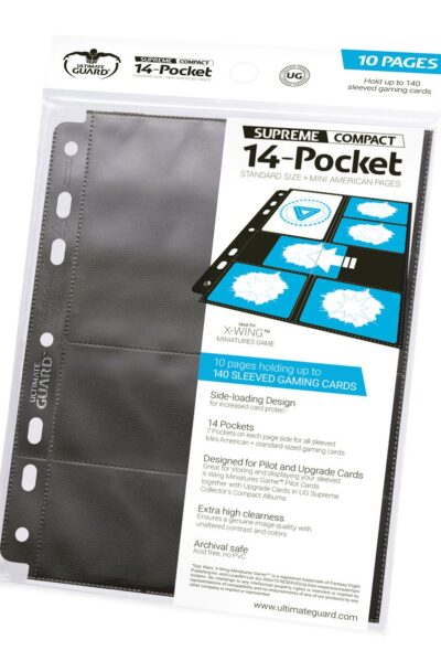 Ultimate Guard: Ultimate Guard 14-Pocket Compact Pages Standardgrösse & Mini American Schwarz (10)