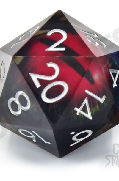 Glassstaff: CritStones Liquid Core Würfel D20 Crimson Watcher 5 cm