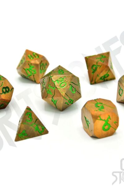 Glassstaff: CritStones Metal Würfel Set Gorgon Gaze (7)