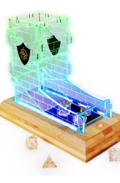 Enhance: Enhance Tabletop Series LED Würfelturm mit Würfel Set Clear