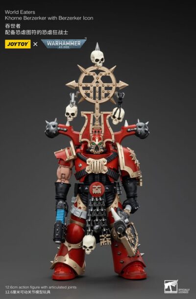 Joy Toy (CN): Warhammer 40k Actionfigur 1/18 World Eaters Khorne Berzerker with Berzerker lcon 13 cm