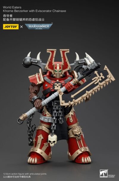 Joy Toy (CN): Warhammer 40k Actionfigur 1/18 World Eaters Khorne Berzerker with Eviscerator Chainaxe 13 cm