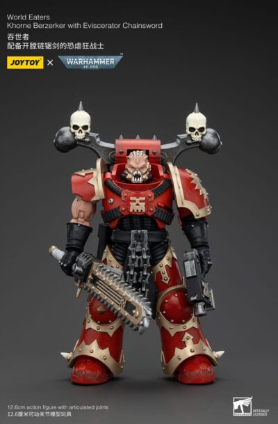 Joy Toy (CN): Warhammer 40k Actionfigur 1/18 World Eaters Khorne Berzerker with Eviscerator Chainsword 13 cm