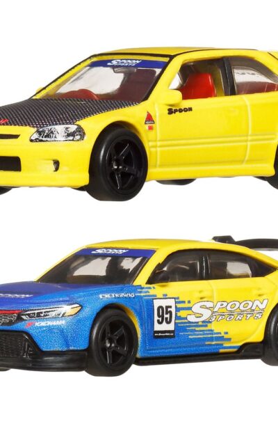 Mattel: Hot Wheels Premium Car Culture Diecast Modellautos 2er-Pack 1/64 ’99 Honda Civic Type R (EK9) & Honda Civic Type R