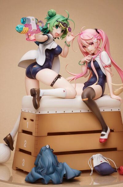 Native: Poyoyon Rock Artwork Collection PVC Statue 1/5.5 Midori & Pink Sukumizu 28 cm