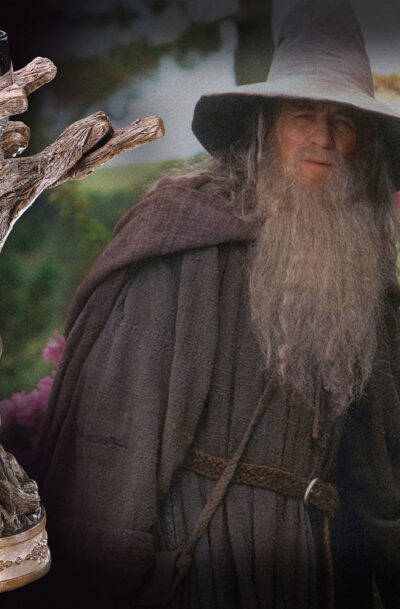 Noble Collection: Herr der Ringe Kerzenstaender Gandalf der Graue 23 cm
