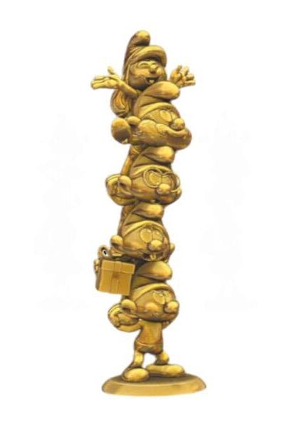 Collectoys: Die Schlümpfe  Statue Schlumpfsäule Gold Limited Edition 50 cm