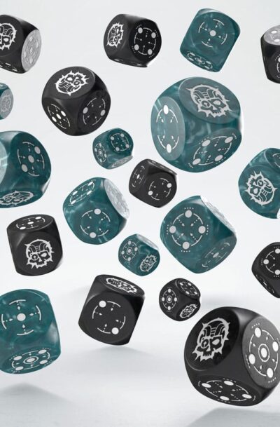 Q Workshop: Crosshairs Compact D6 Würfel Set Stürmisch & Schwarz (20)