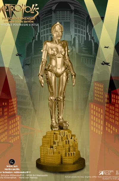 Star Ace Toys: Metropolis Statue 1/4 Maschinenmensch Metallic Gold 40 cm