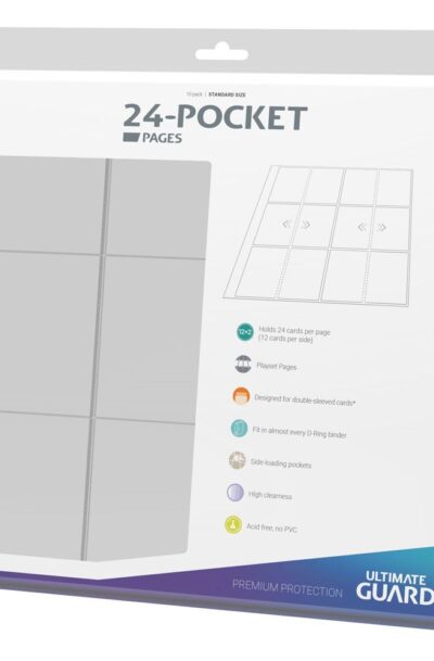 Ultimate Guard: Ultimate Guard 24-Pocket QuadRow Pages Side-Loading Transparent (10)