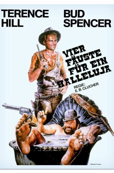 Blechwaren Fabrik Braunschweig: Bud Spencer & Terence Hill Blechschild Vier Fäuste für ein Halleluja 30 x 40 cm