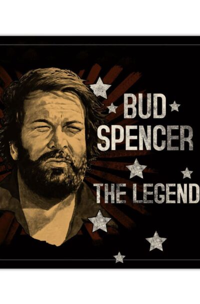 Blechwaren Fabrik Braunschweig: Bud Spencer Bierdeckel aus Blech The Legend 10 x 10 cm